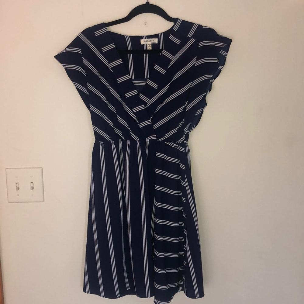 Monteau navy stripped dress